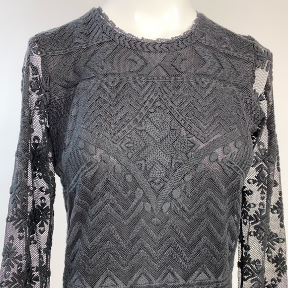 ISABEL MARANT X H&M BLACK LACE EMBROIDERED DRESS 6 - Picture 5 of 6